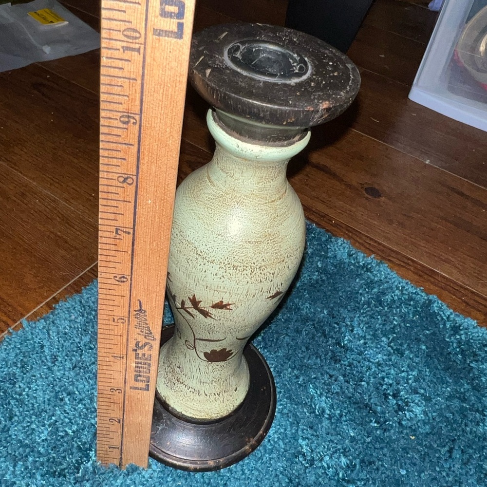 3/$15 Rustic Taper Candle Holder Painted Wooden - Picture 10 of 11